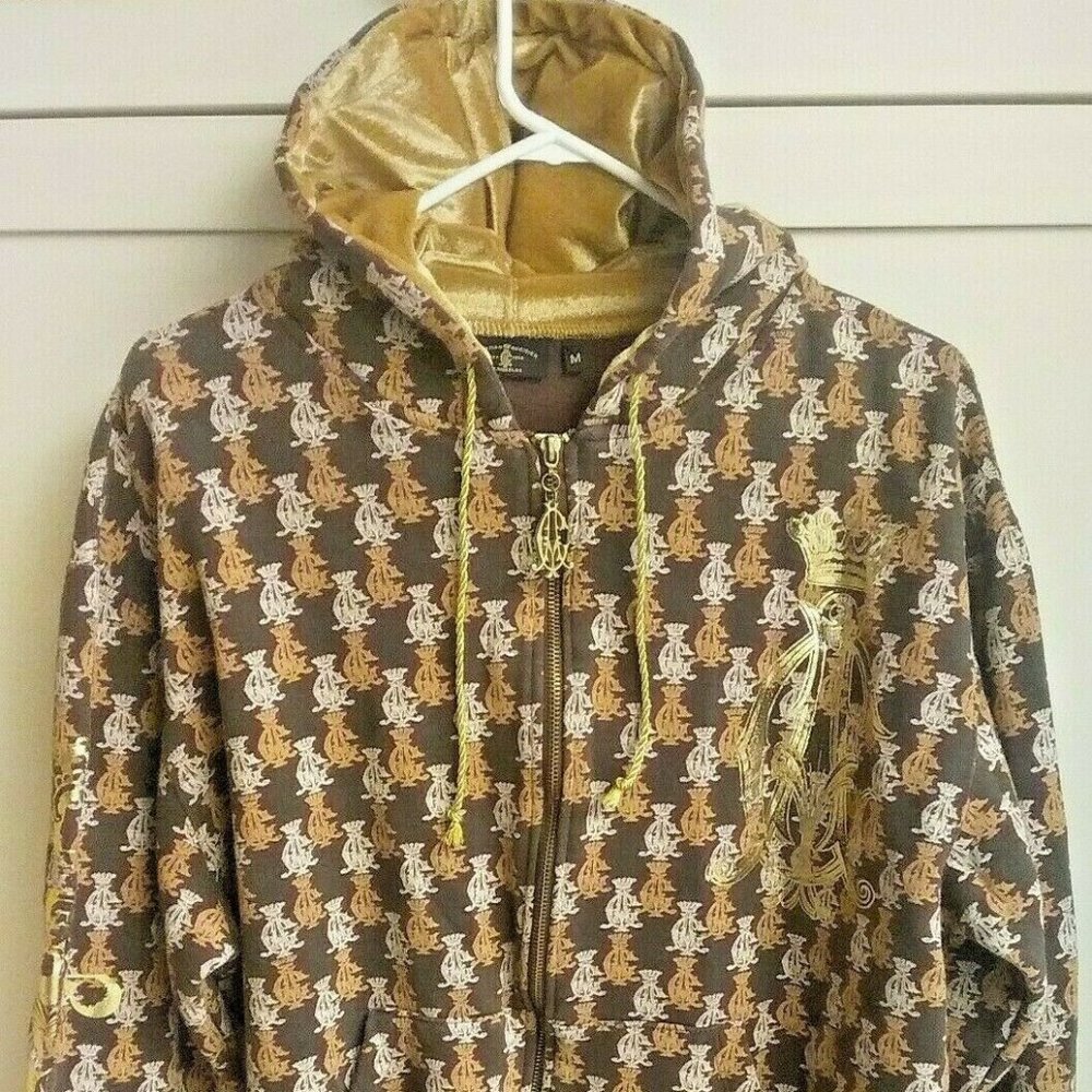 Christian Audigier Gold Metallic Multi-Color Med.